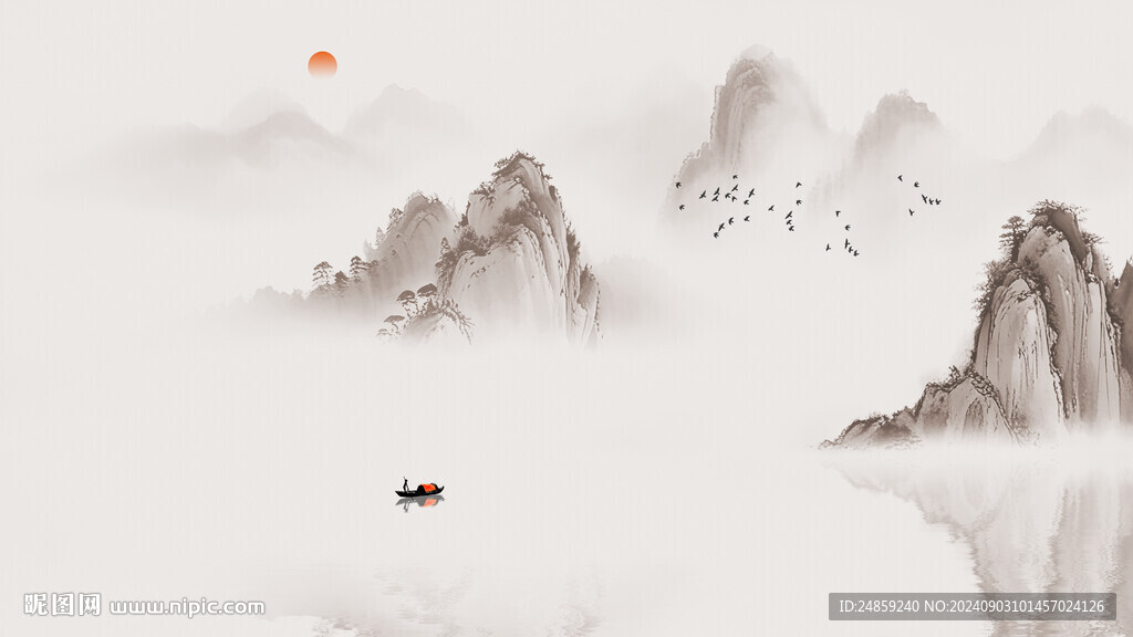 寫(xiě)意山水背景