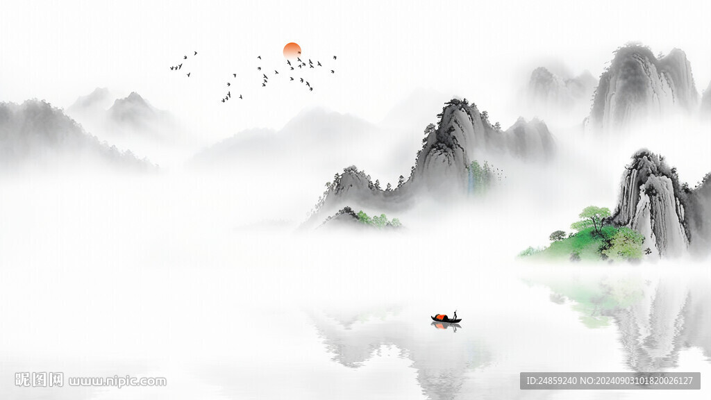 空靈意境水墨畫