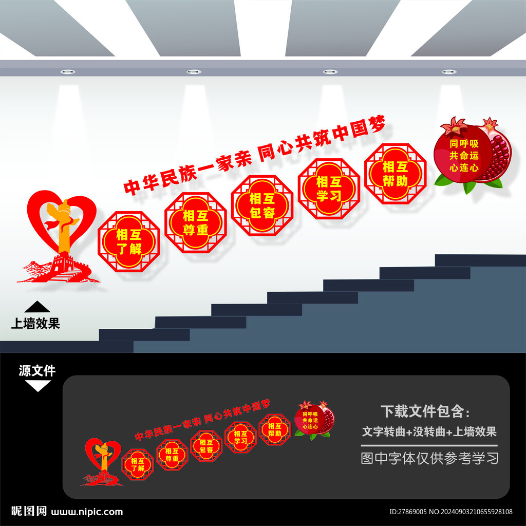民族團結樓梯間樓道文化墻