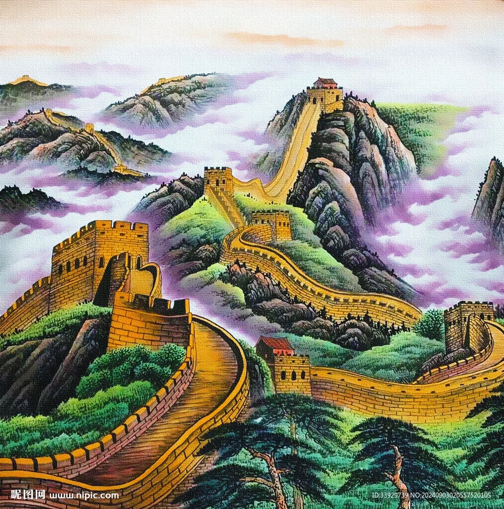 方形長城裝飾畫