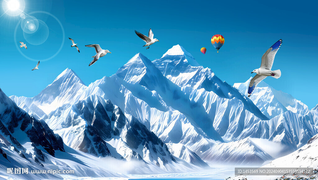 雪山風景畫