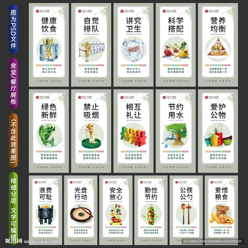 學校企業(yè)食堂餐廳文化展板標語