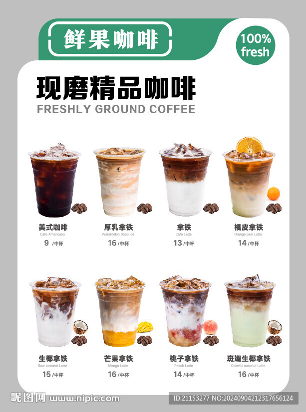 咖啡菜單