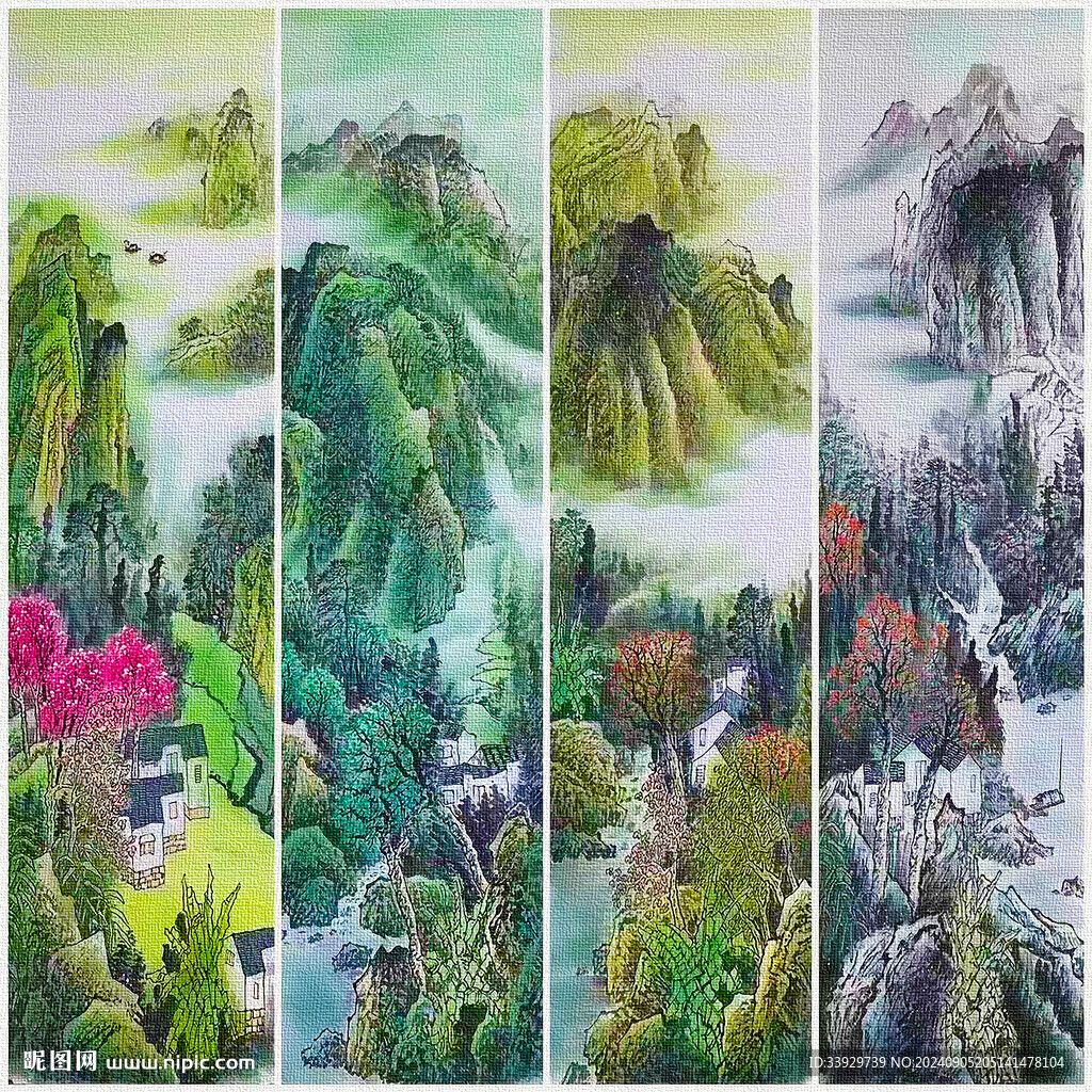 春夏秋冬山水畫