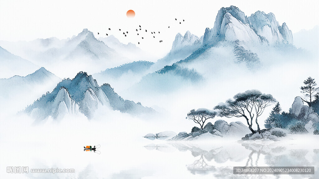 水墨潑墨意境背景