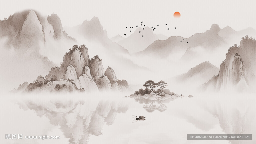 意境山水背景
