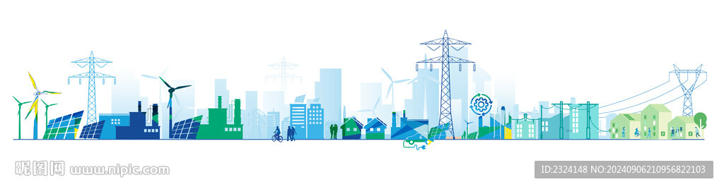 國家電網電力插畫線描圖