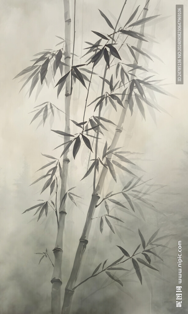 新中式水墨竹子