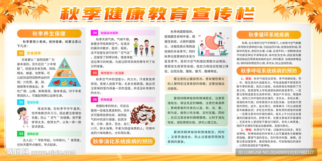 秋季健康教育宣傳欄