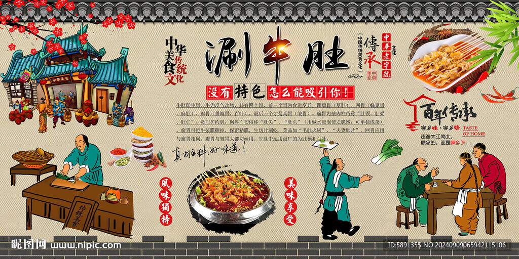涮牛肚背景墻