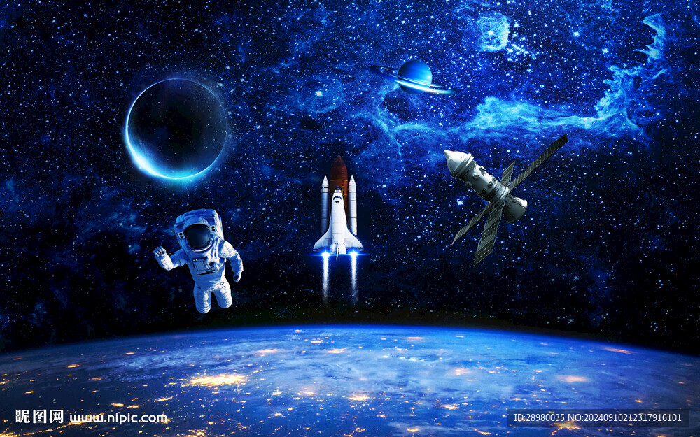 星空科幻太空宇航員