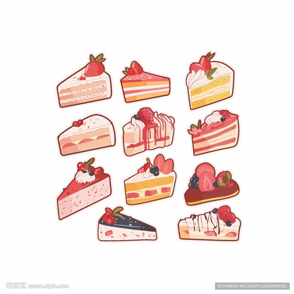 奶油小蛋糕矢量插畫