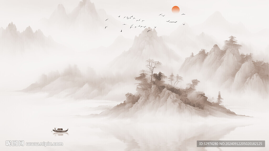 客廳山水背景