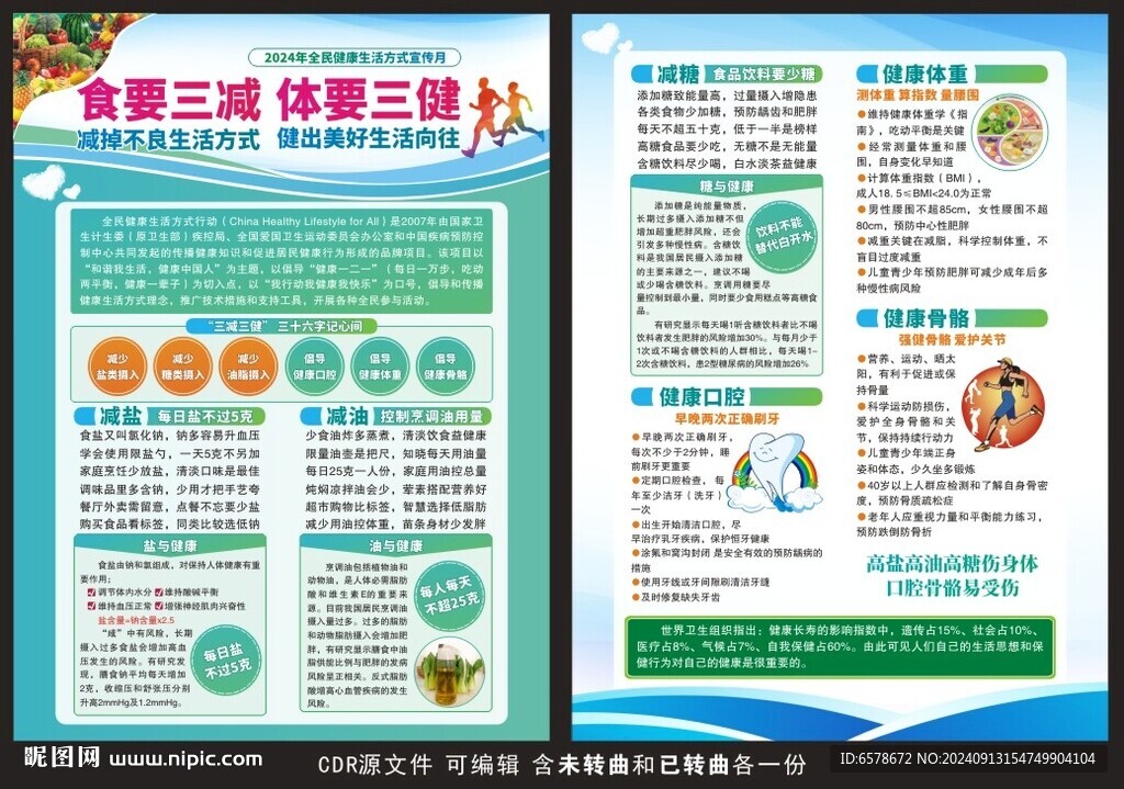 全民健康生活方式行動宣傳單