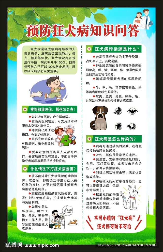 預(yù)防狂犬病知識(shí)海報(bào)