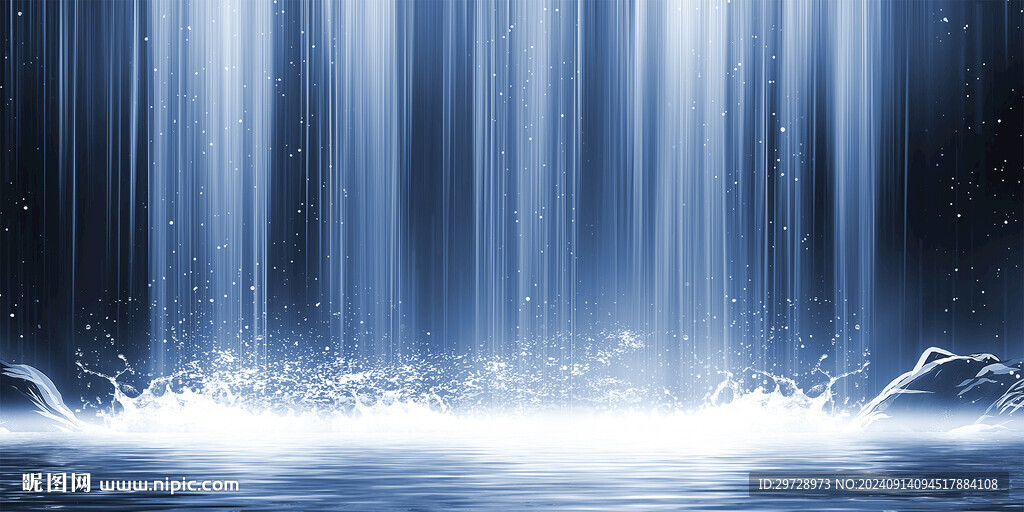瀑布流水生財(cái)招財(cái)