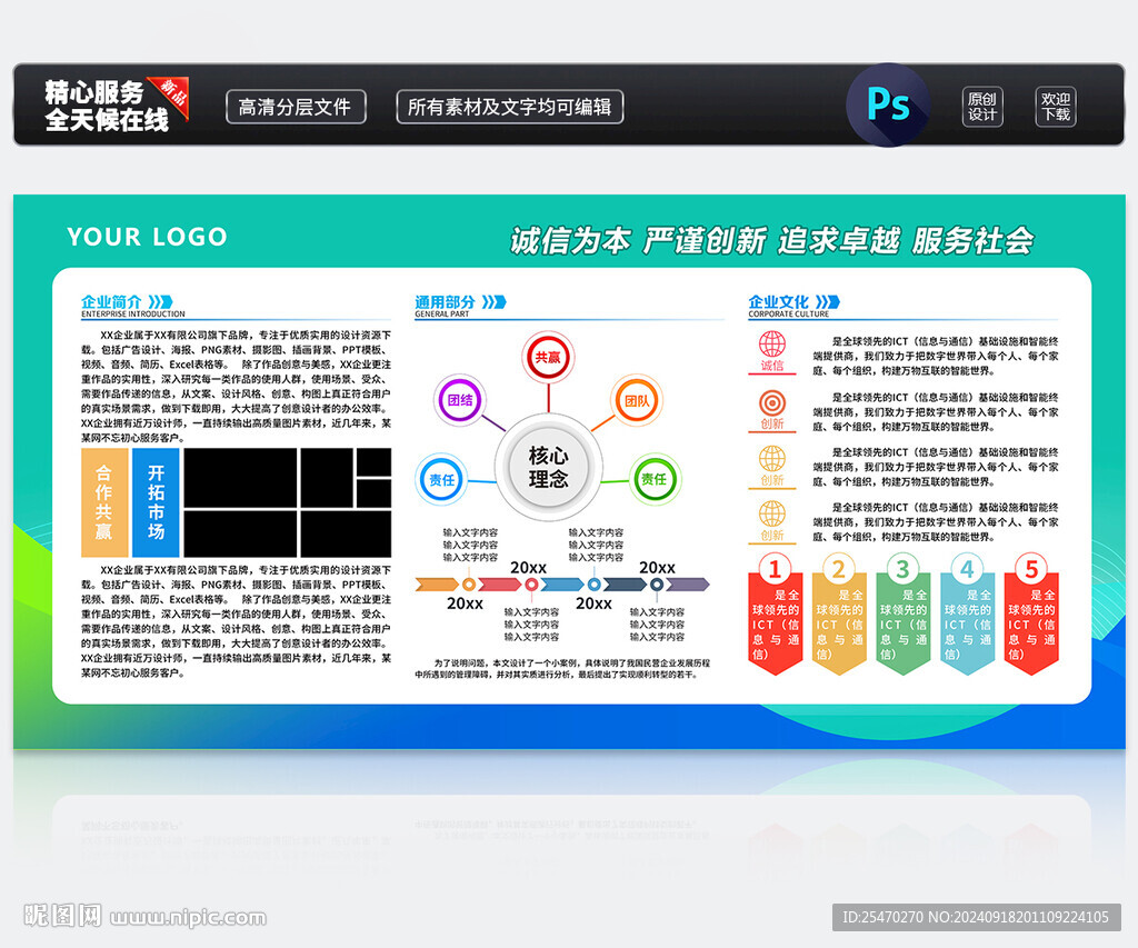 簡約企業(yè)簡介展板