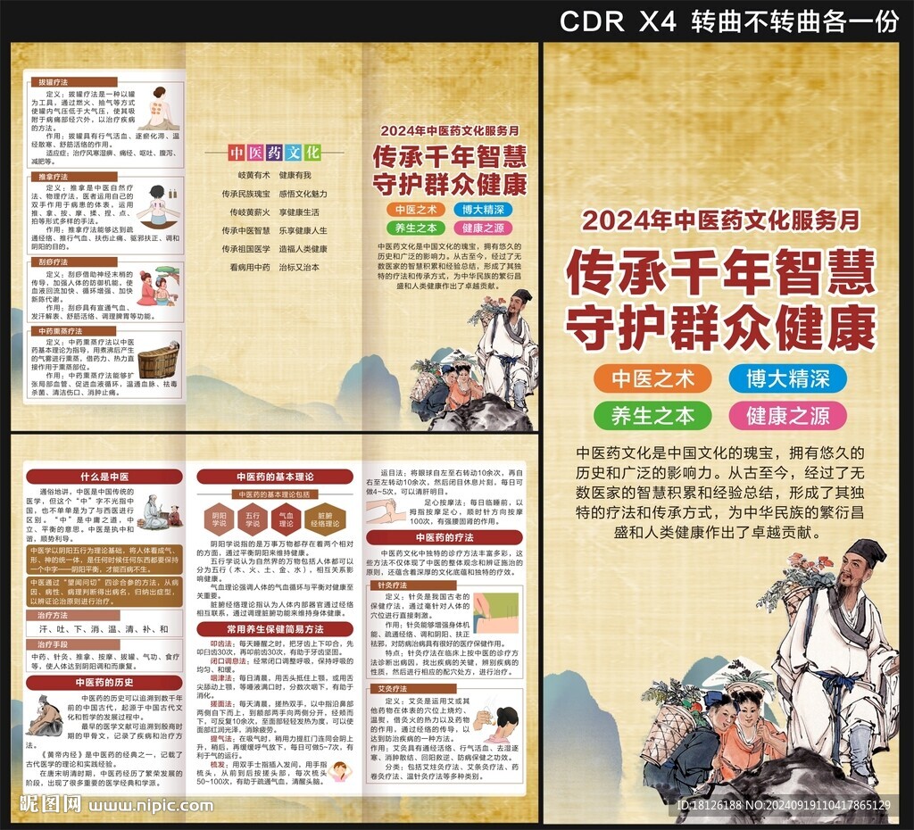 中醫三折頁