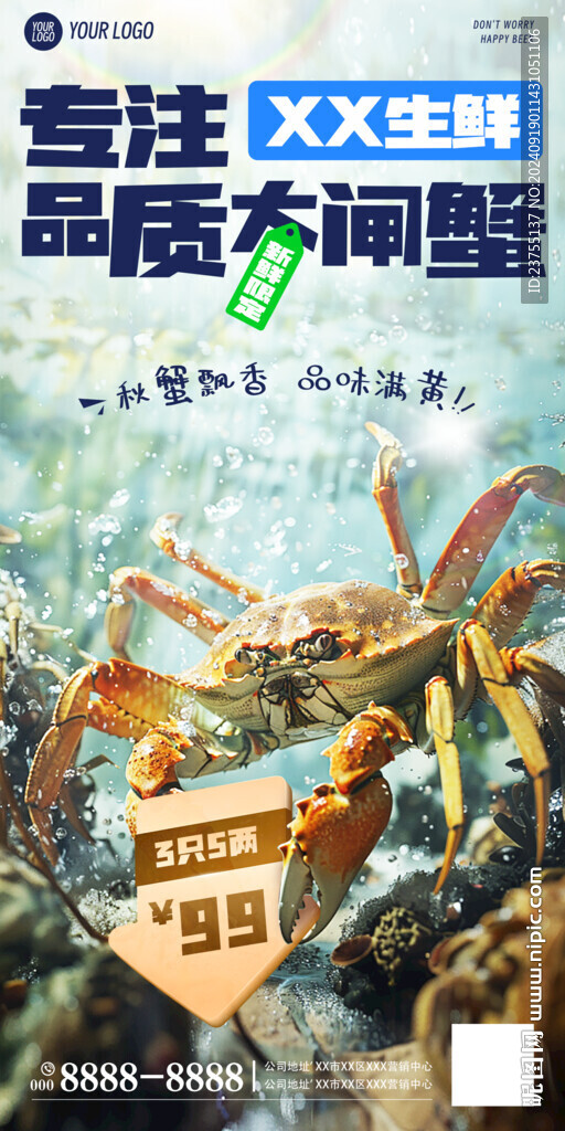 水產(chǎn)大閘蟹海報(bào)