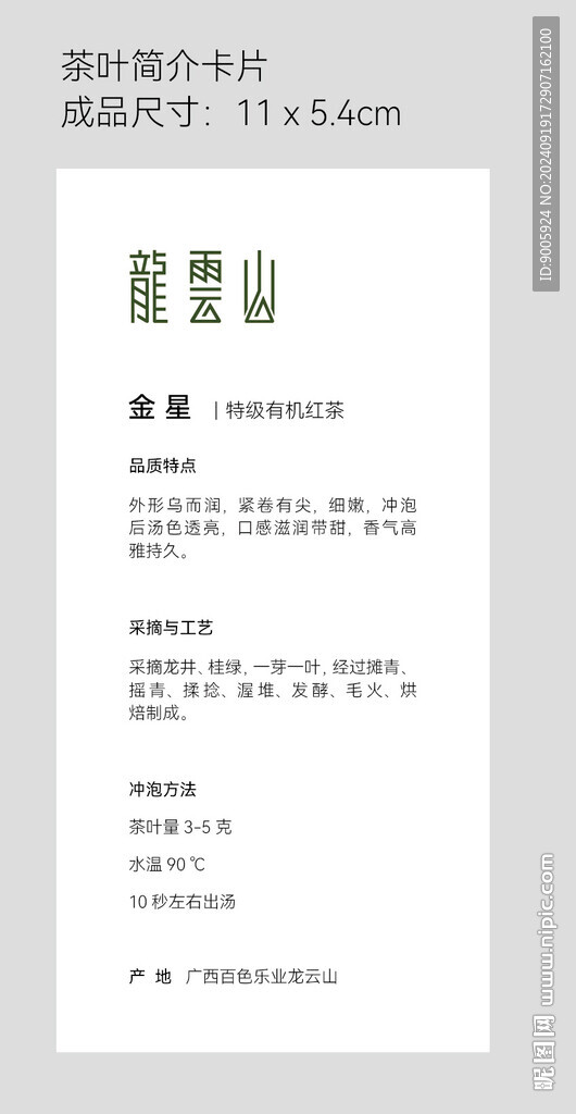 茶葉簡介卡片