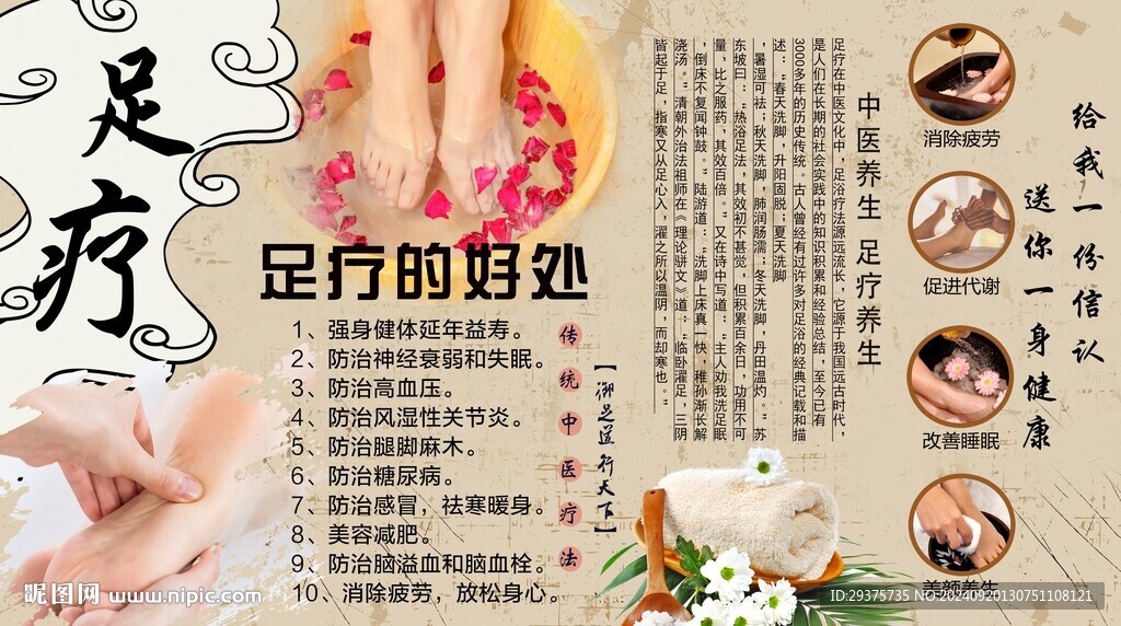 足療養(yǎng)生背景墻