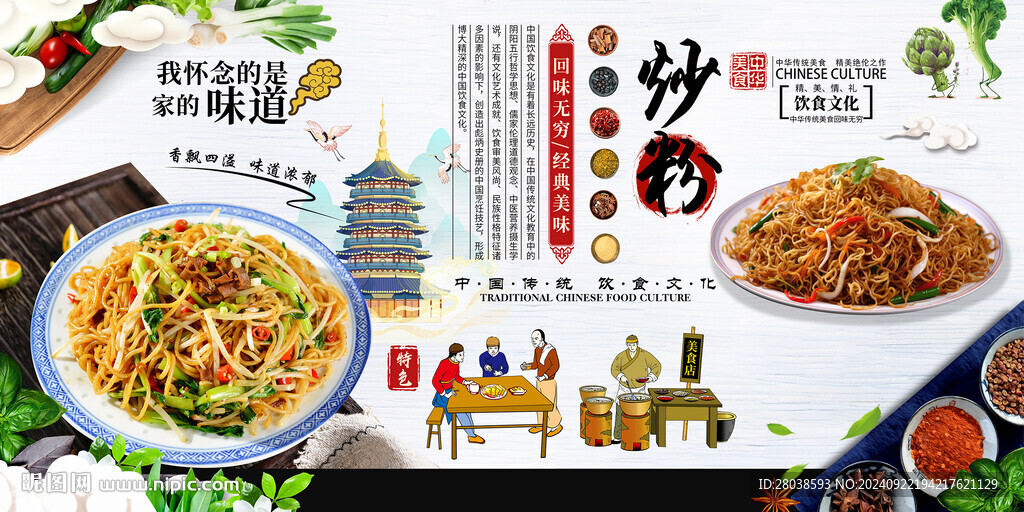 炒粉背景墻