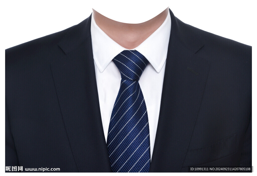 男士深藍領帶證件照衣服素材