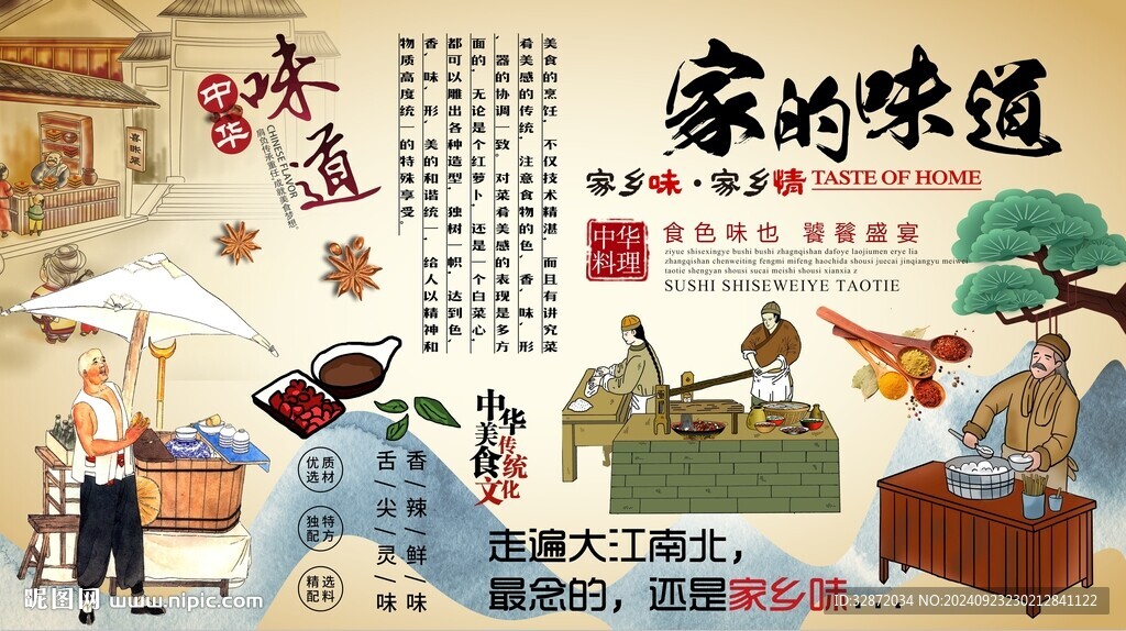 家的味道背景墻