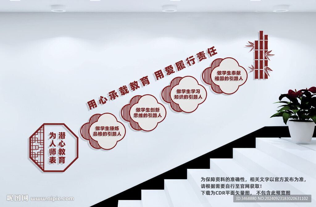 四個(gè)引路人校園樓梯文化墻