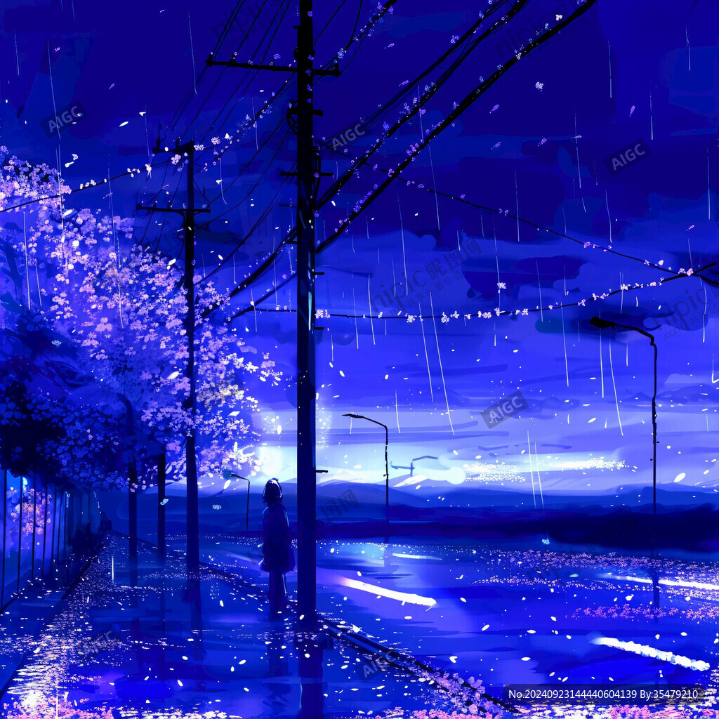 雨夜背景墻