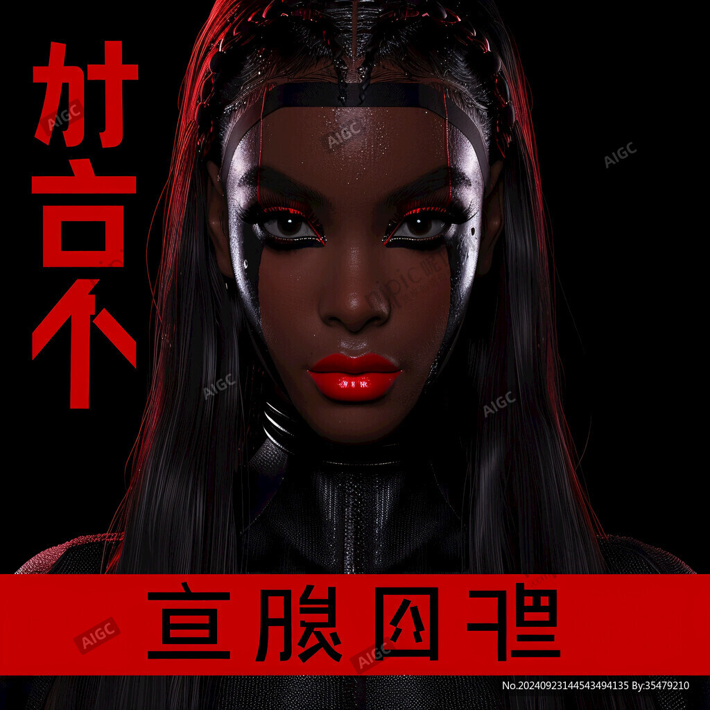 個性紅黑女人