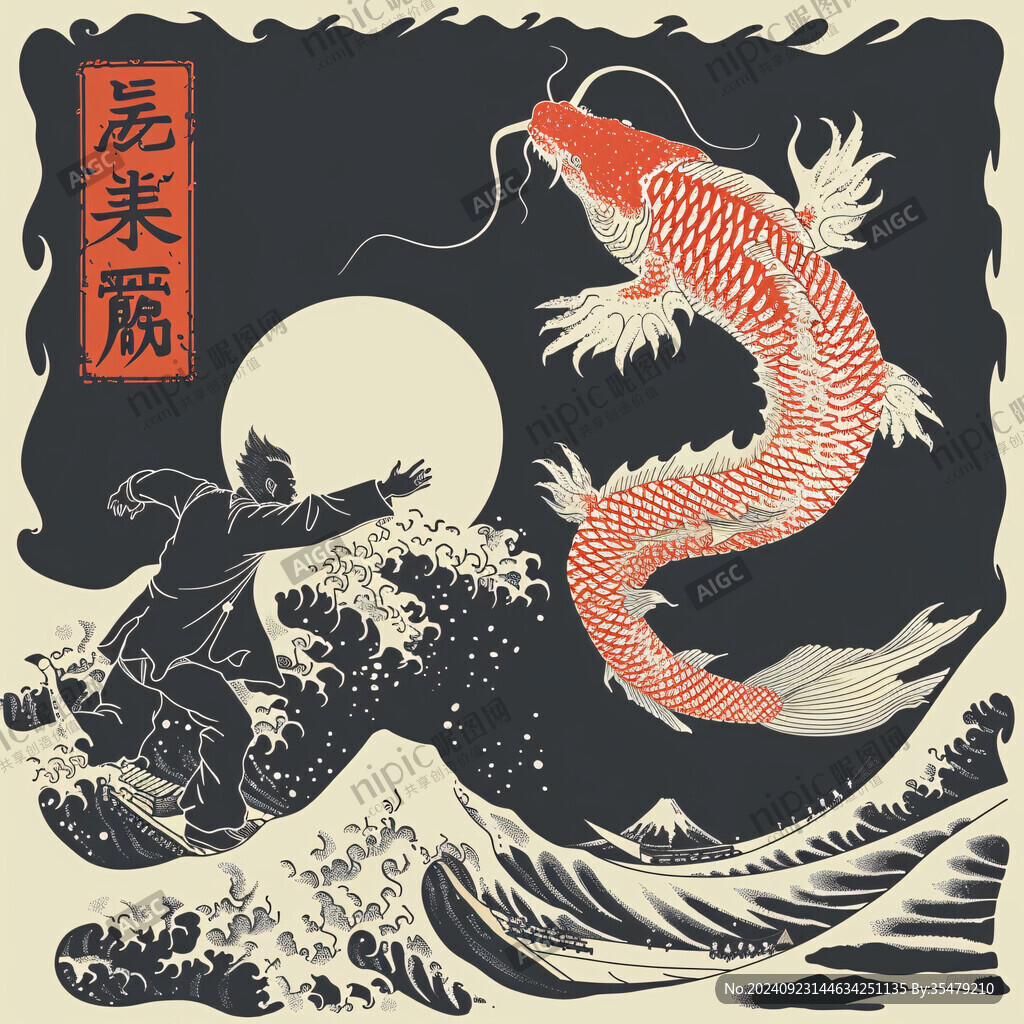 國潮龍年龍騰魚躍