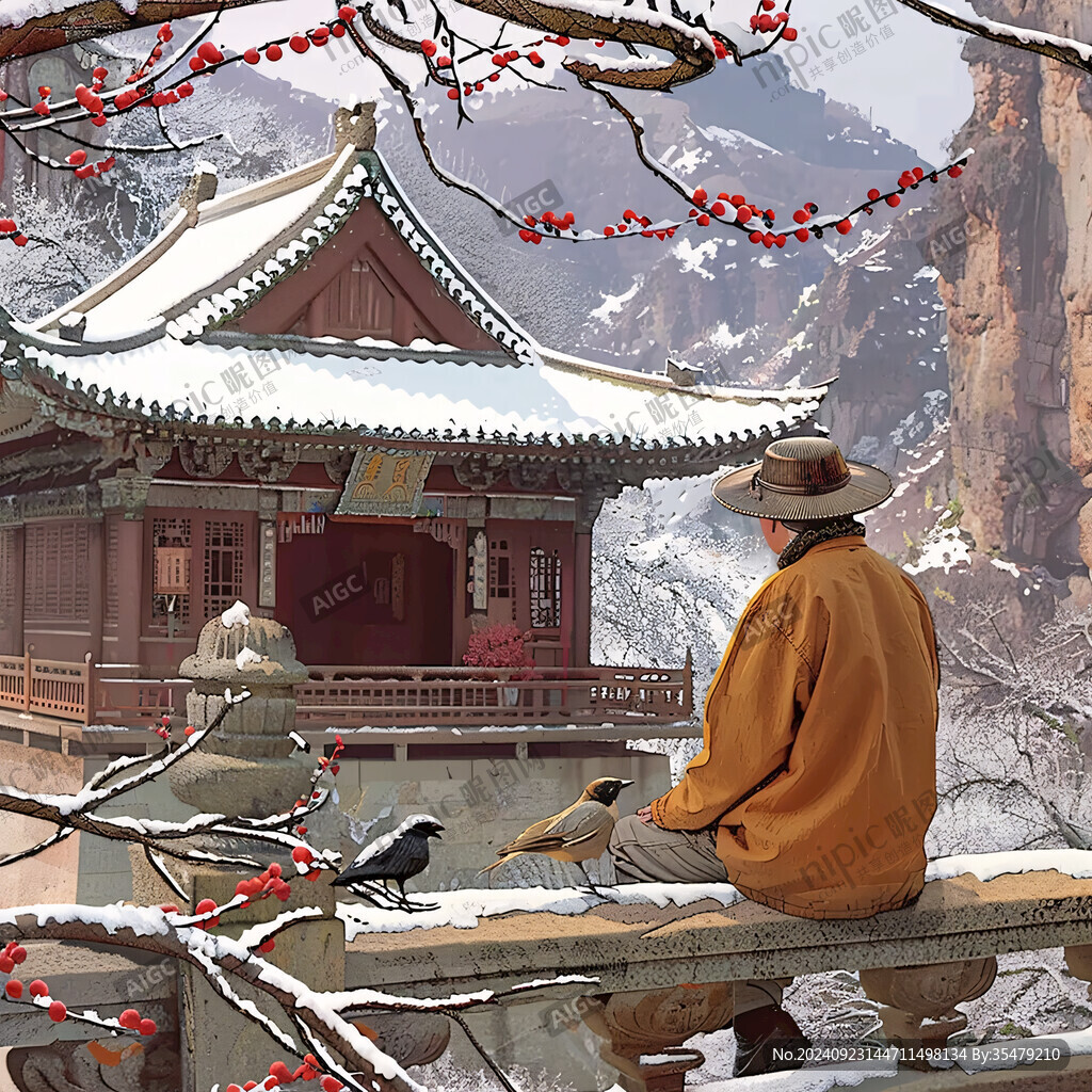 僧人望山