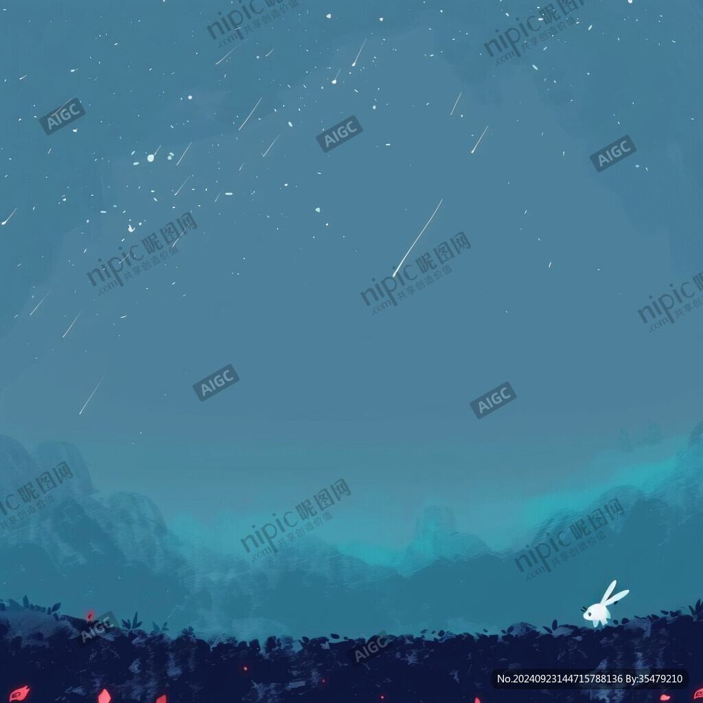 彩色流星雨插畫