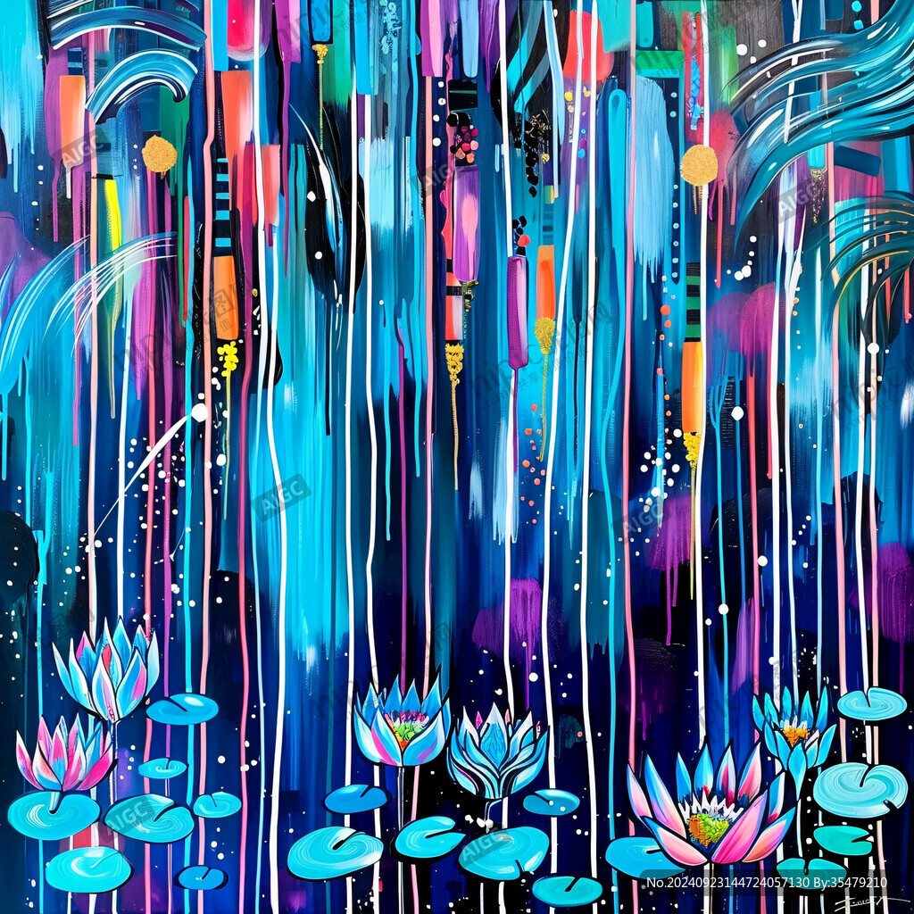 睡蓮插畫