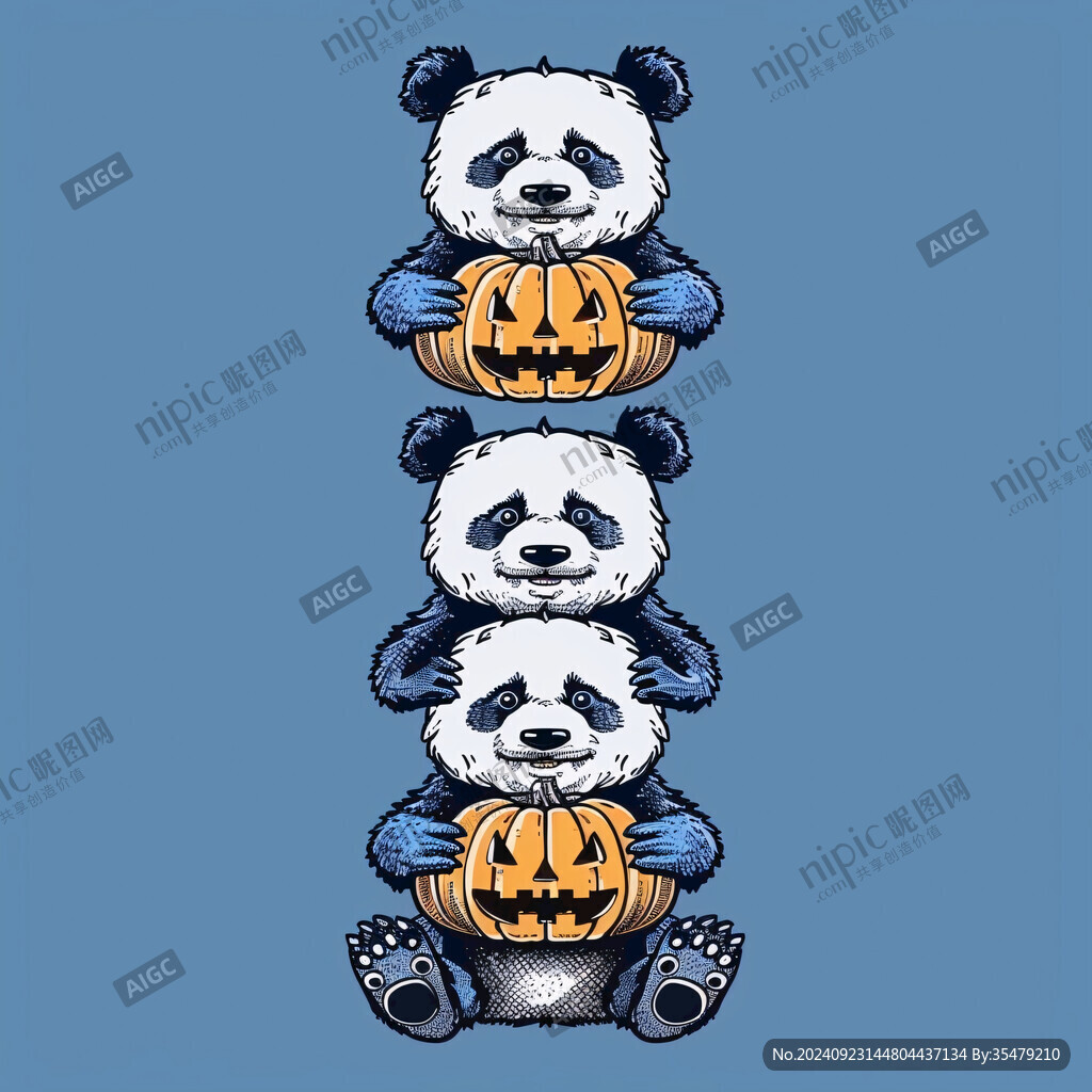 萬(wàn)圣節(jié)熊貓插畫(huà)