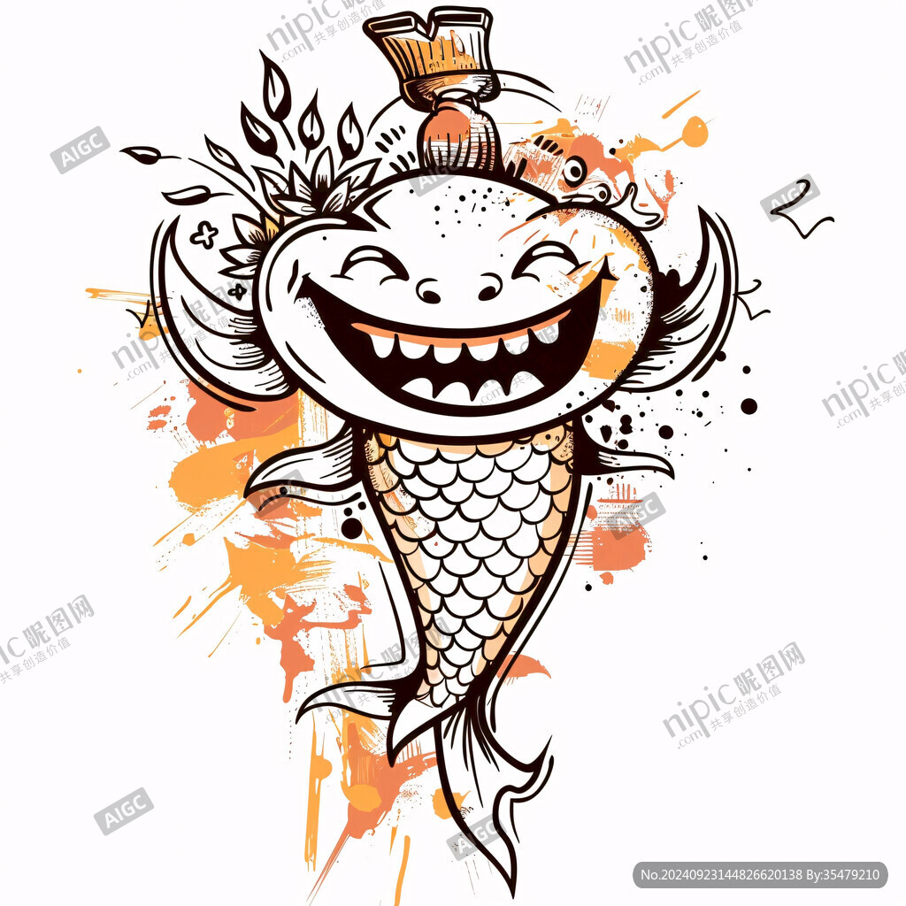 創(chuàng)意卡通鯉魚圖案
