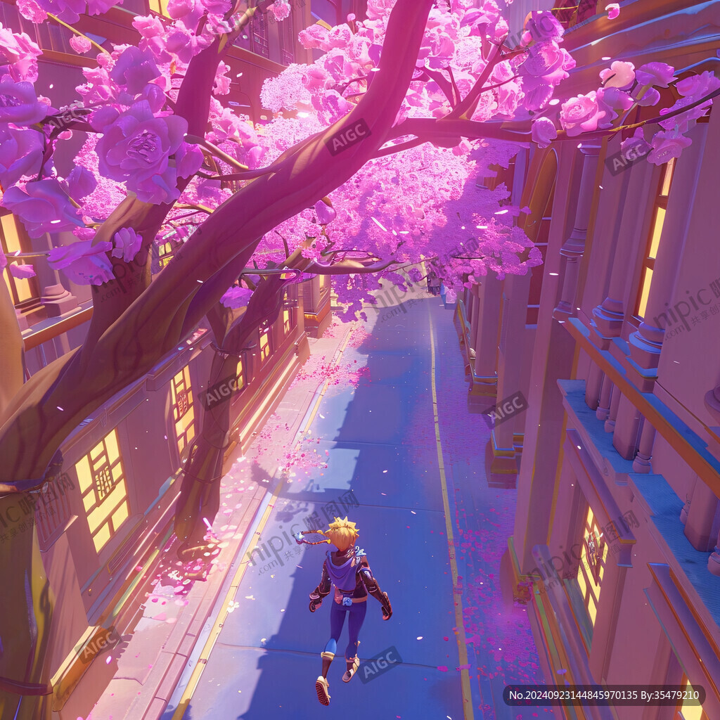 紫色浪漫街道