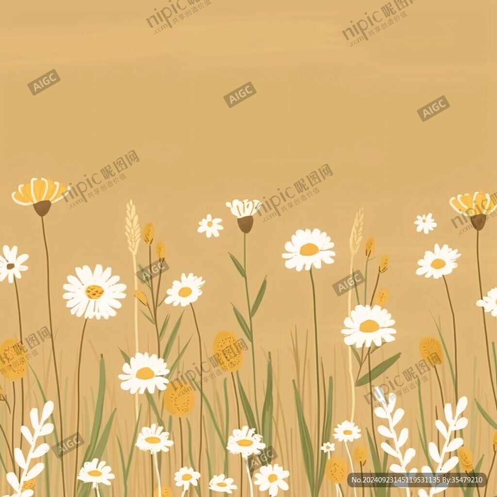洋甘菊插畫