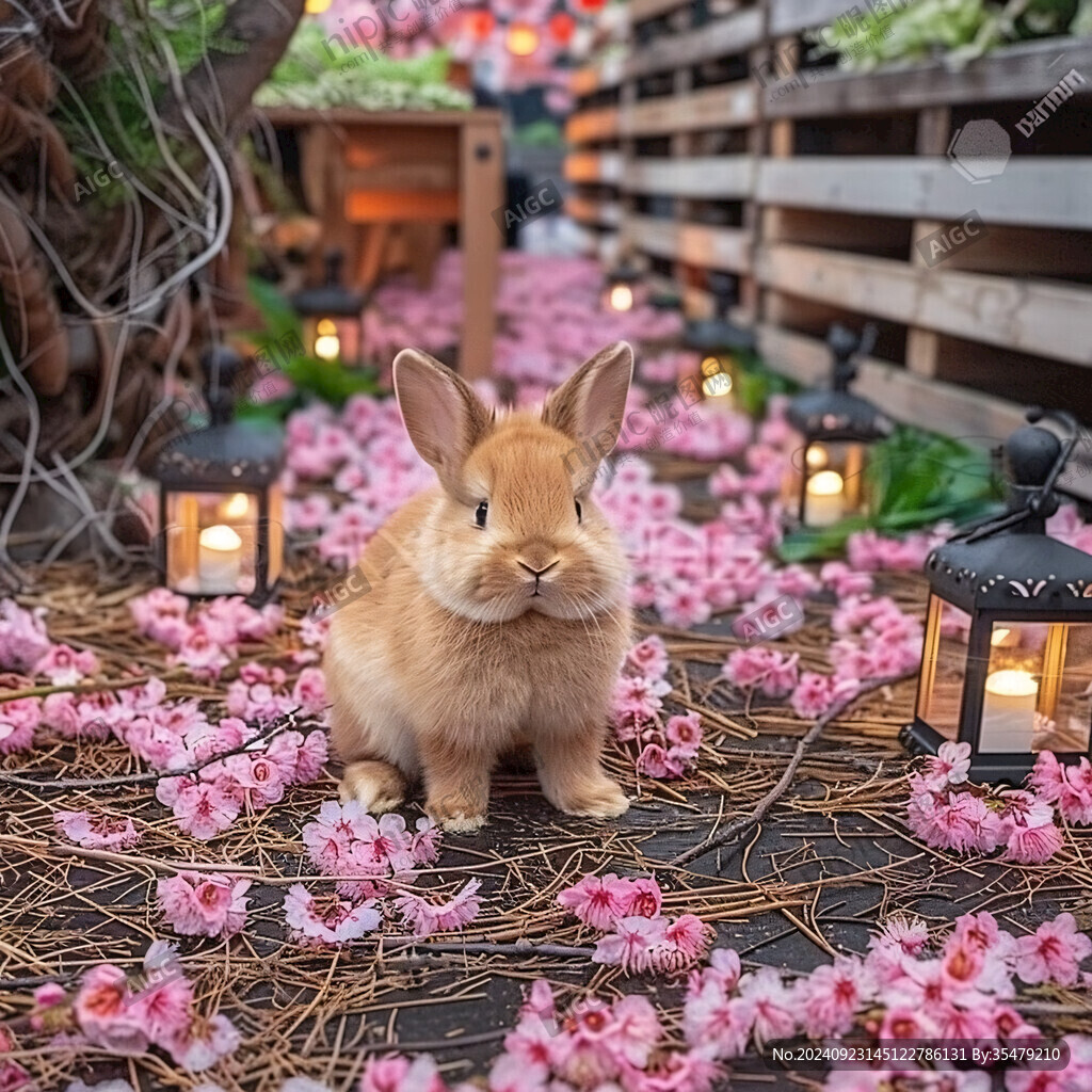 兔子和粉花花