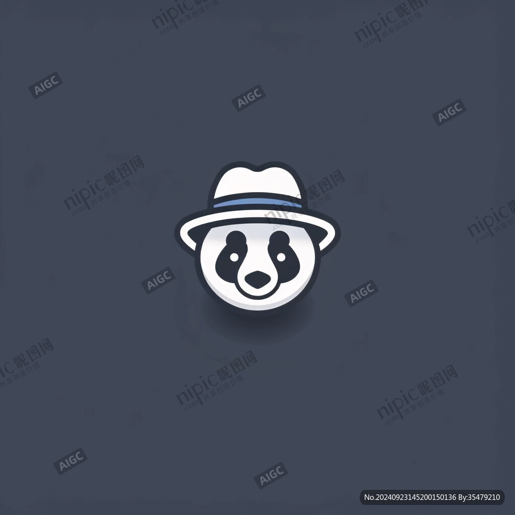 戴帽子的熊貓logo