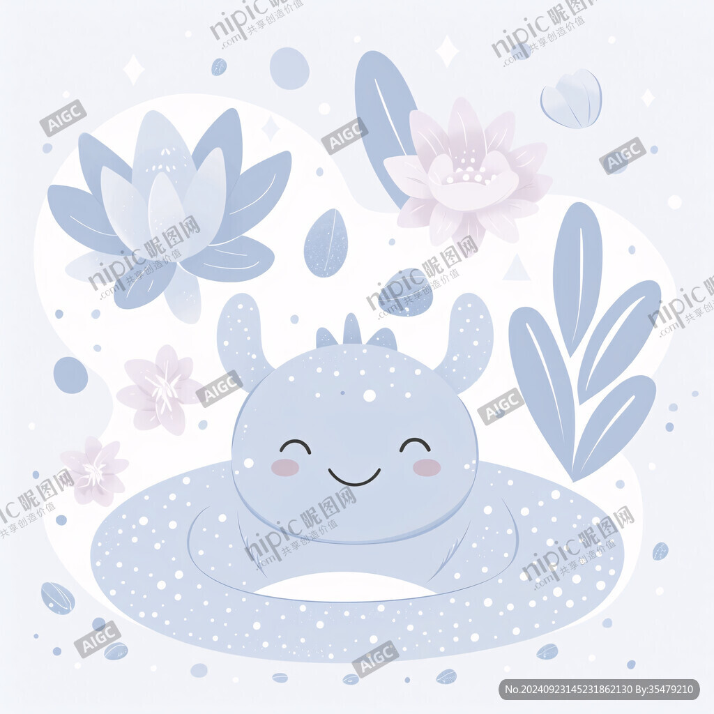 水瓶座小兔插畫(huà)卡通
