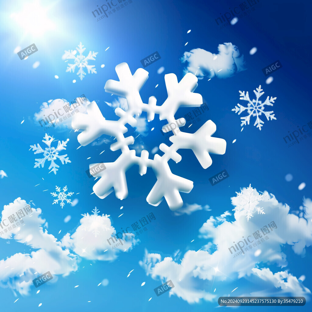 空中飄落下來的雪花