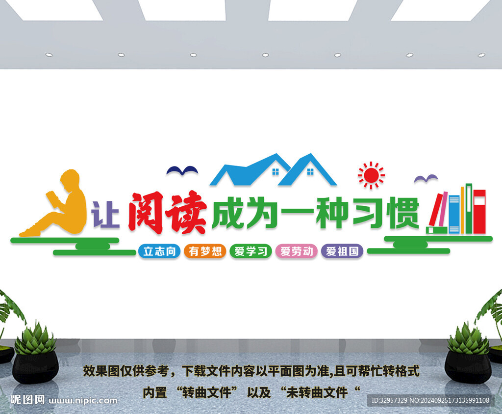 圖書館閱讀文化墻
