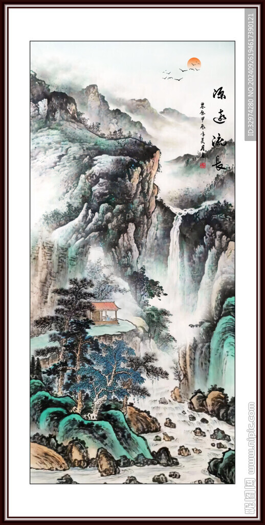 豎幅國(guó)畫山水