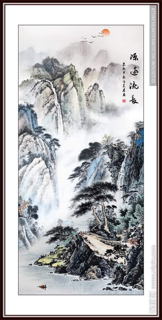 山水國畫背景畫