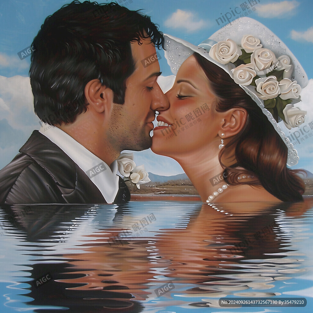 油畫浪漫婚禮