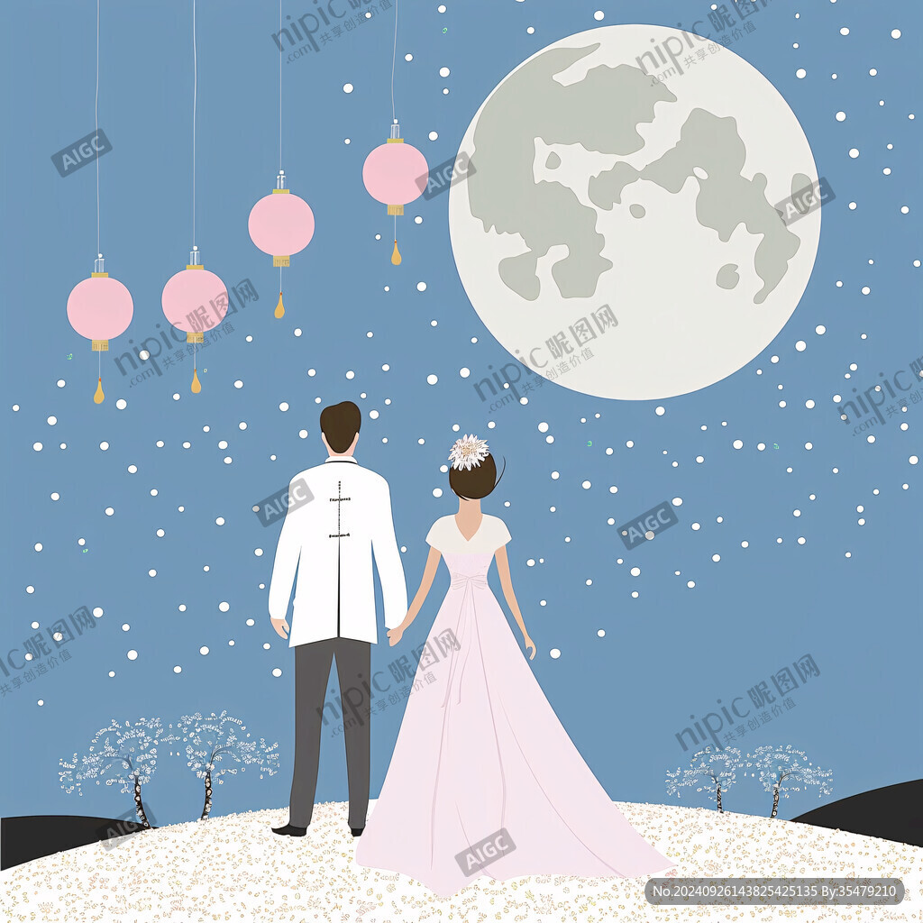 情侶月亮結(jié)婚