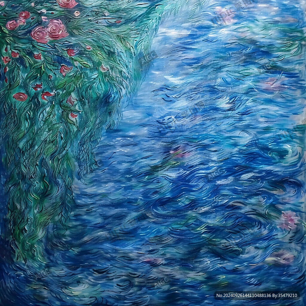 夢幻花朵油畫藝術畫