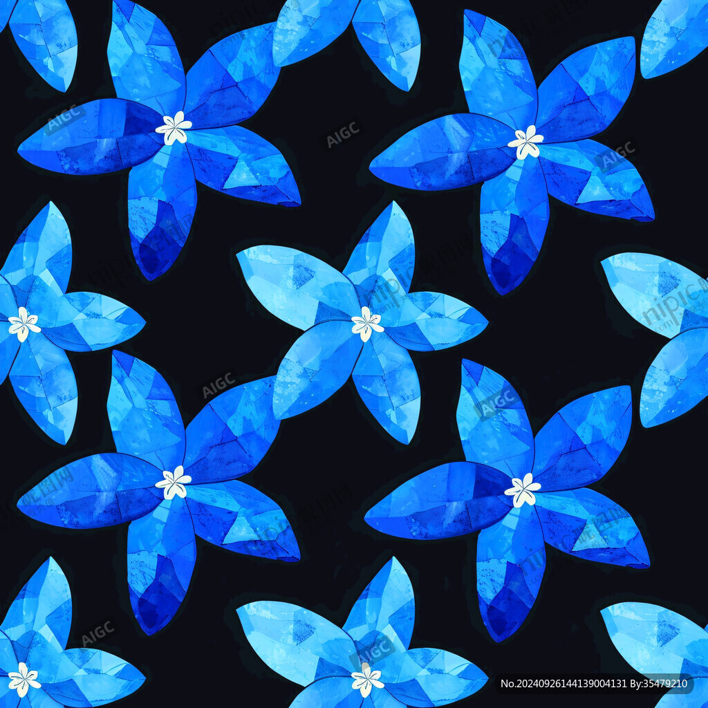 海藍(lán)色玻璃花瓣